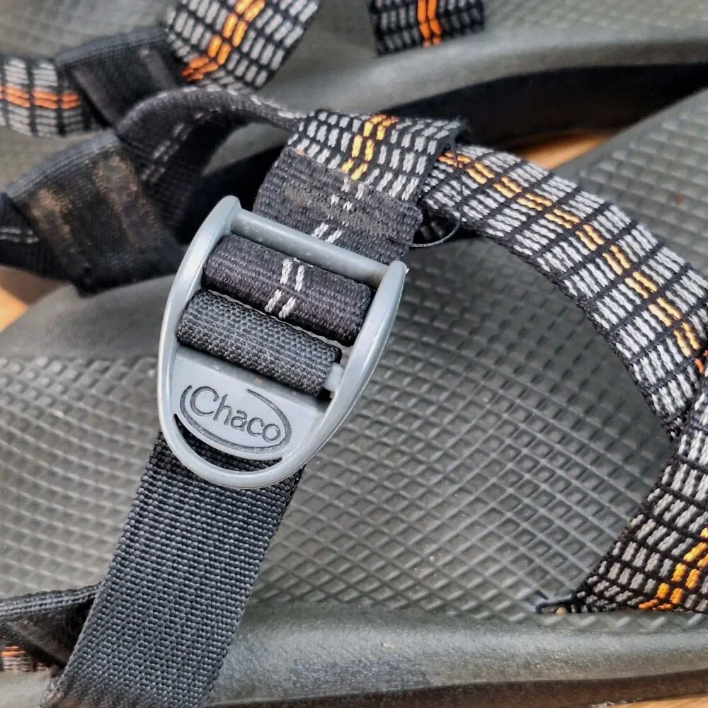 Chaco Z/Cloud Men's 8 Sport Sandals Traffic Orange Gray Webbing Adjustable
